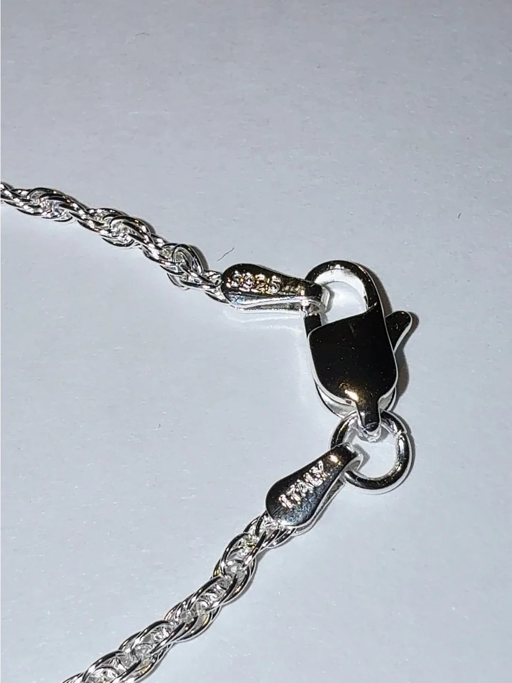 Italian 925 Sterling Silver  Rope Chain Necklace -  18”